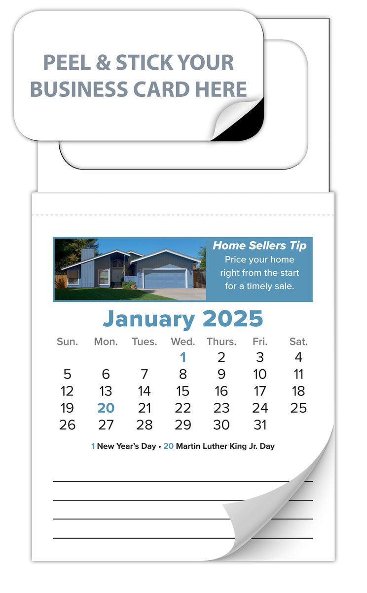 Magnetic Calendar - Real Estate - 12-Month Tear-Off  January 2025